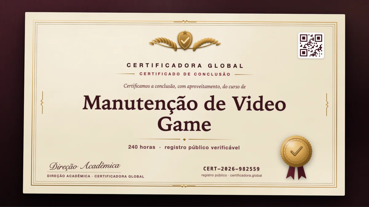 Capa do curso Manutenção de Video Game