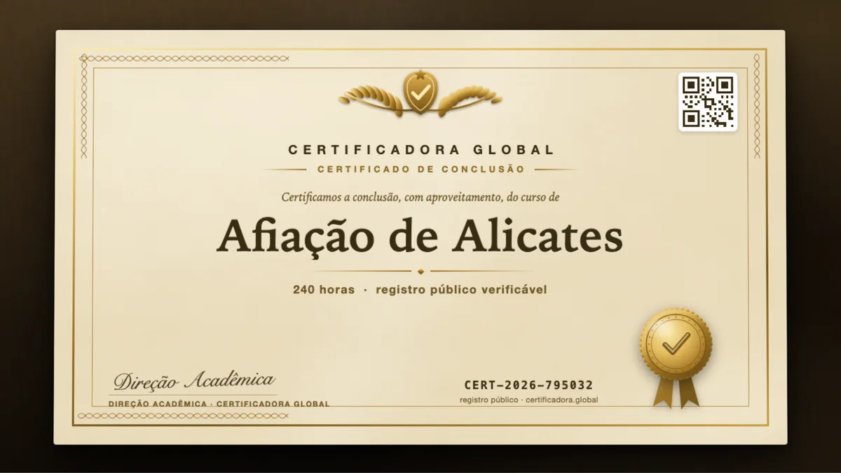 Capa do curso Afiação de Alicates