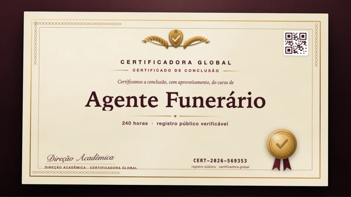 Capa do curso Agente Funerário