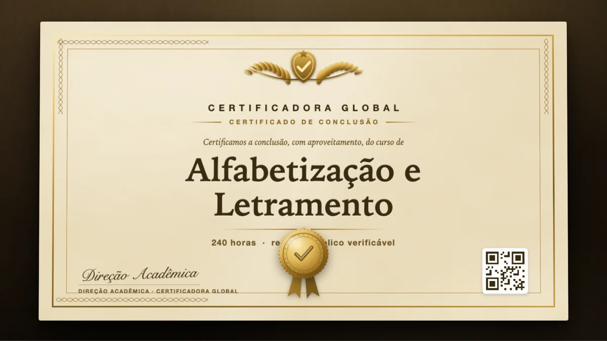 Capa do curso Alfabetização e Letramento
