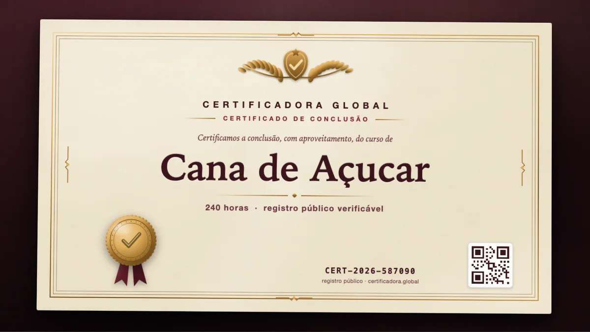Capa do curso Cana de Açucar