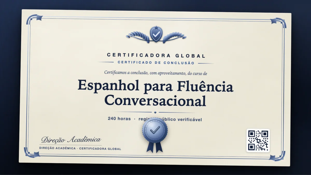 Capa do curso Espanhol para Fluência Conversacional