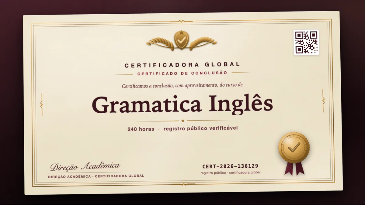 Capa do curso Gramatica Inglês