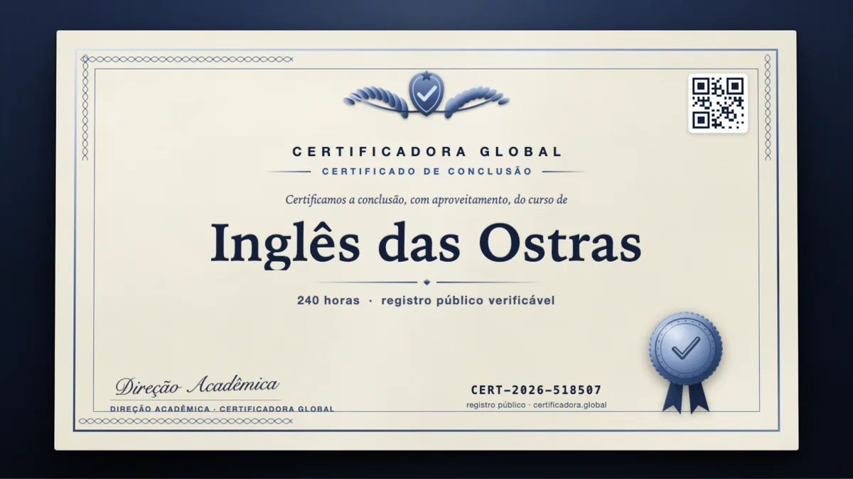 Capa do curso Inglês das Ostras