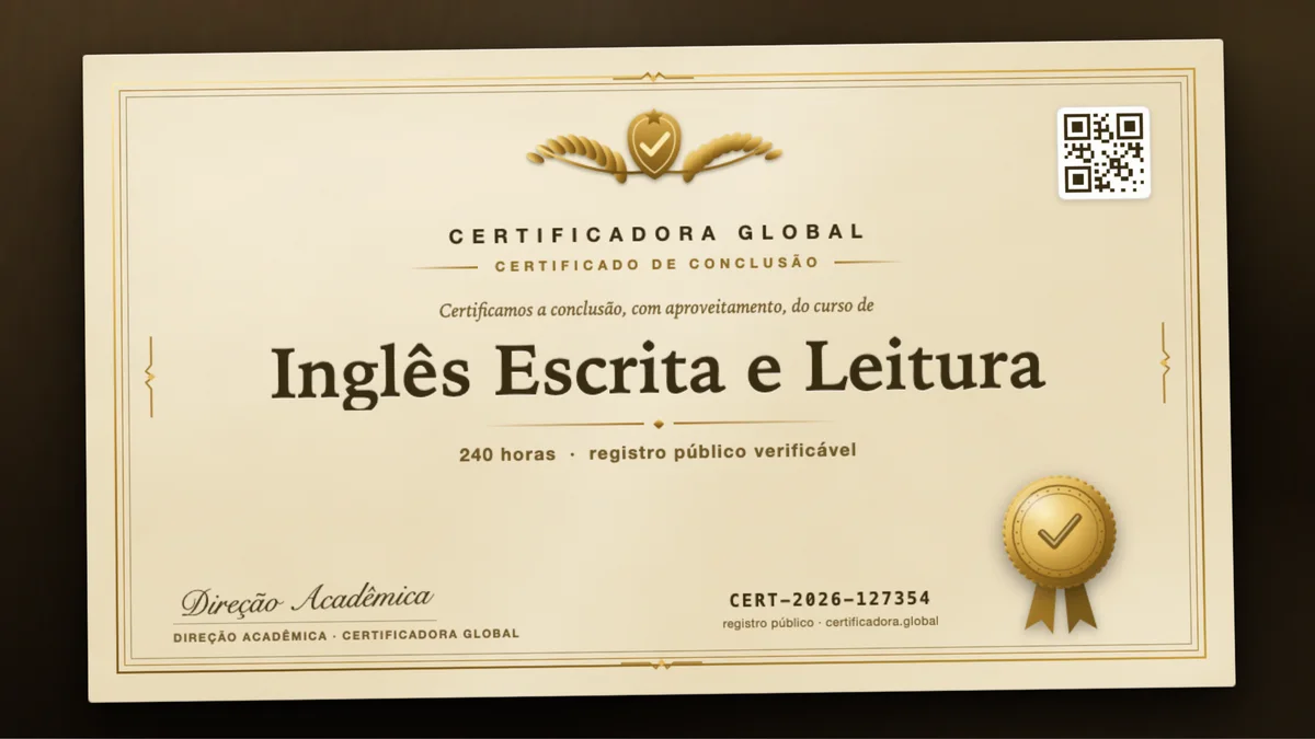 Capa do curso Inglês Escrita e Leitura