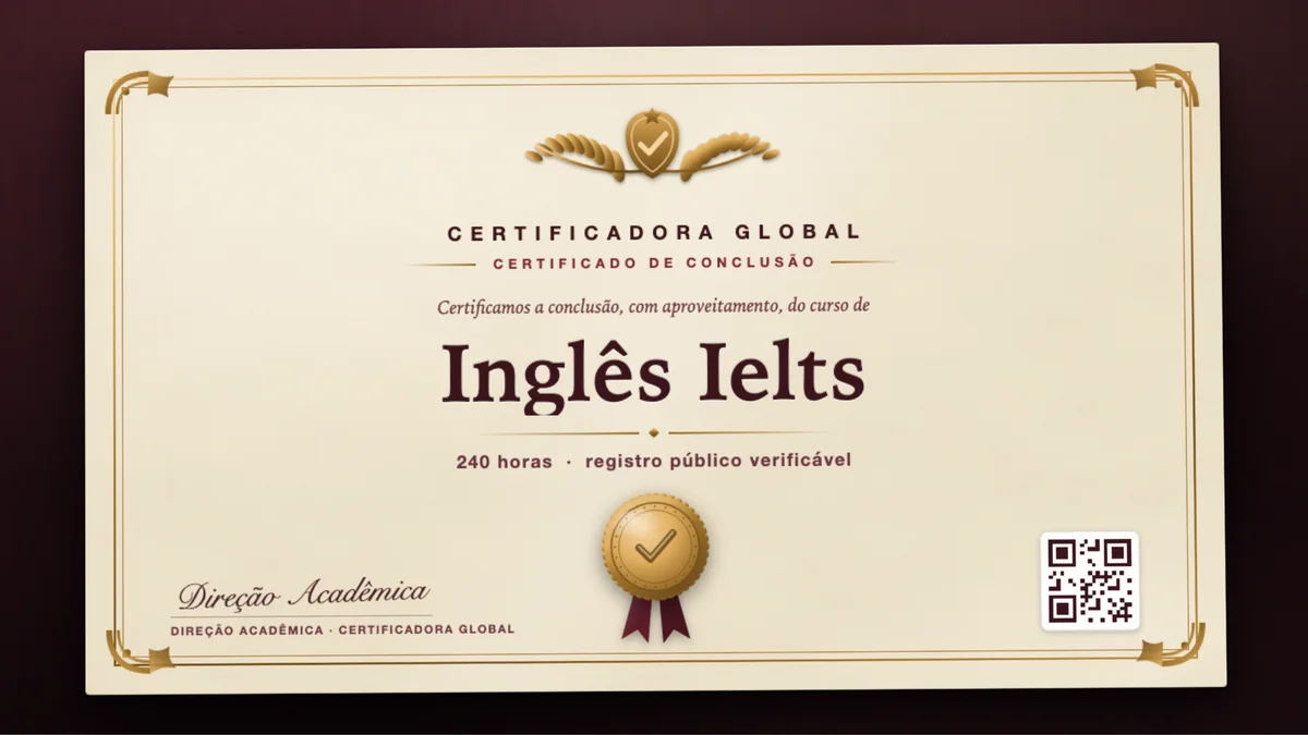 Capa do curso Inglês Ielts