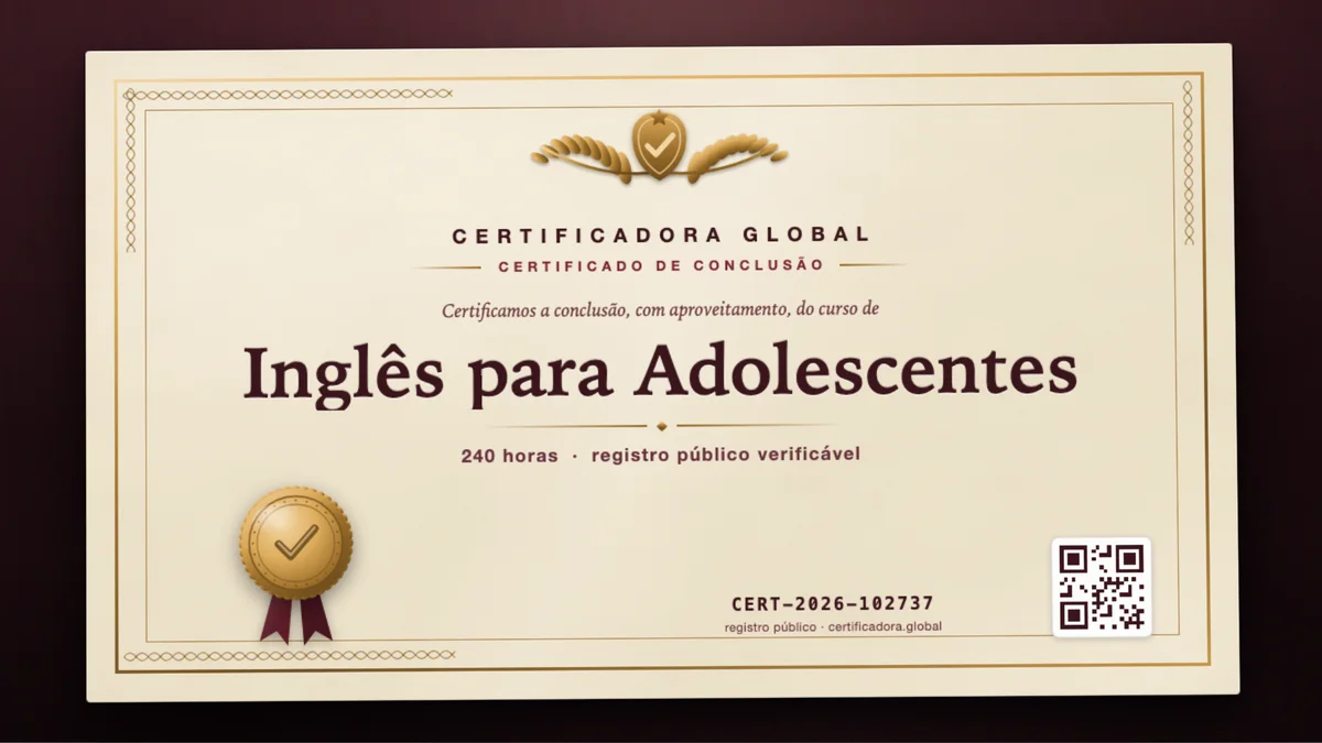 Capa do curso Inglês para Adolescentes