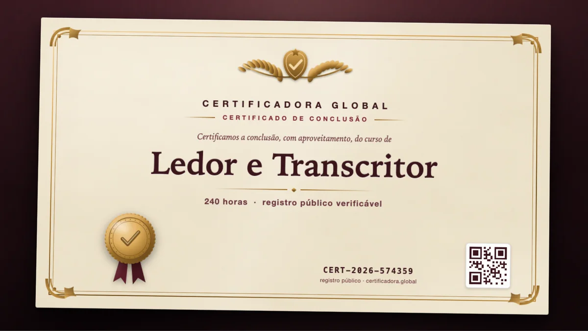 Capa do curso Ledor e Transcritor