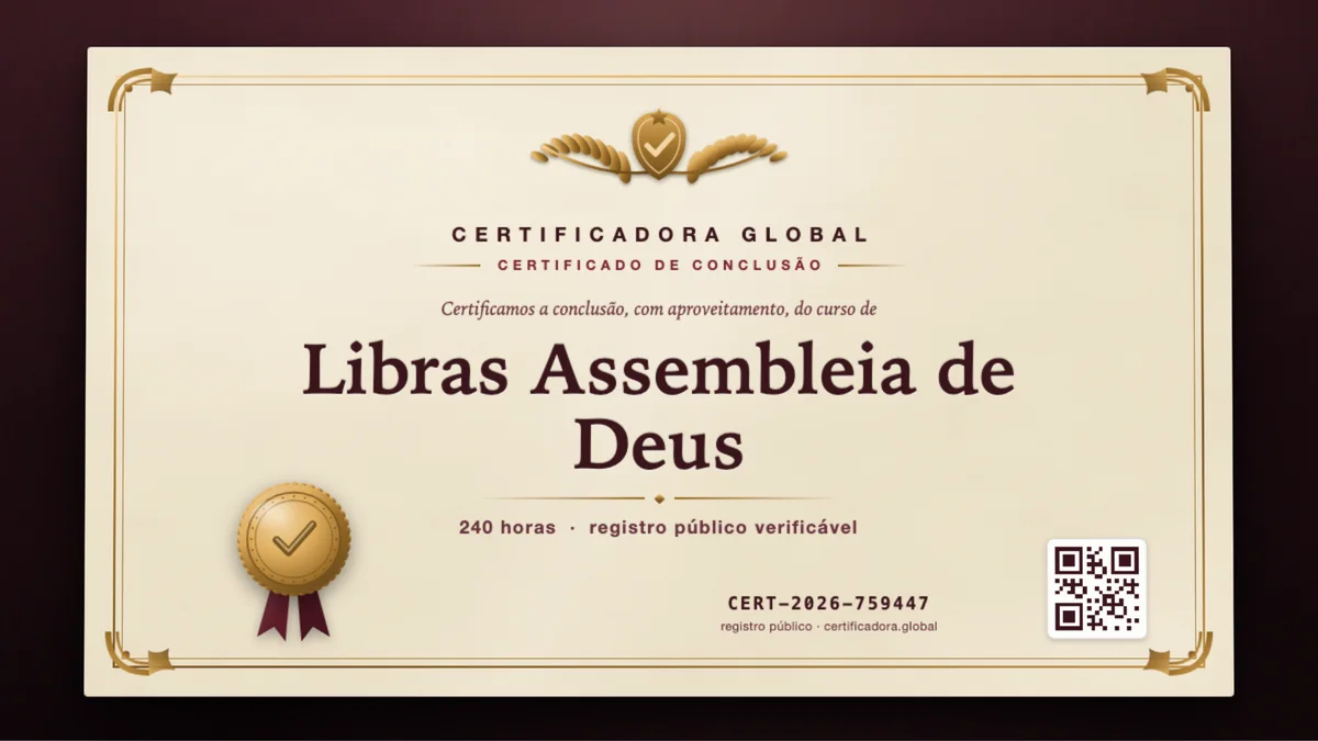 Capa do curso Libras Assembleia de Deus