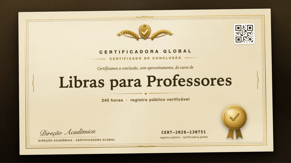 Capa do curso Libras para Professores