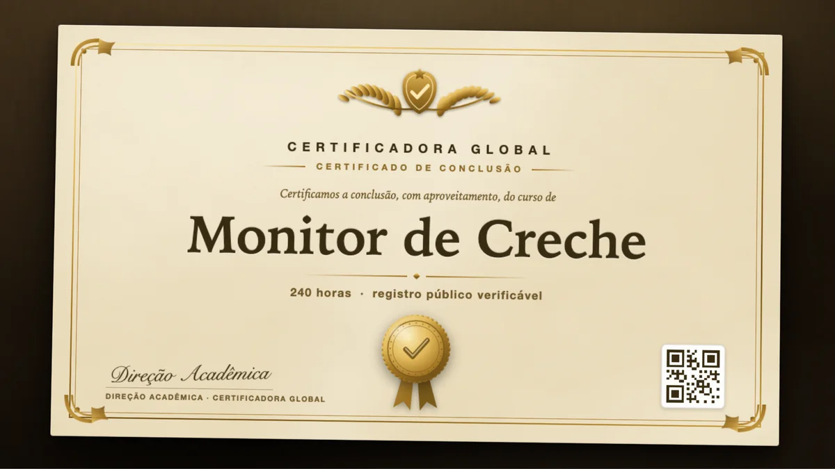 Capa do curso Monitor de Creche