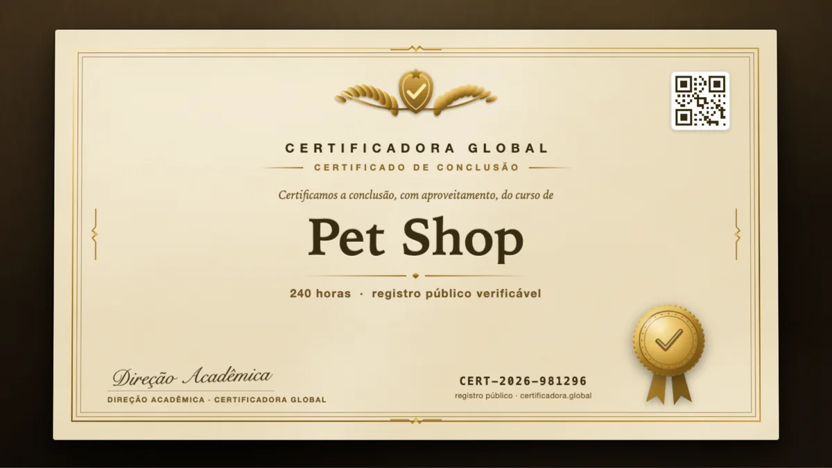 Capa do curso Pet Shop