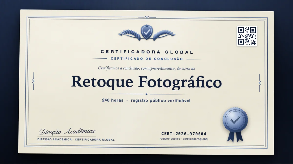 Capa do curso Retoque Fotográfico