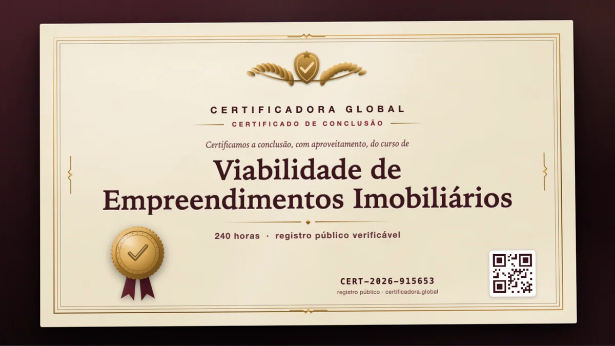 Capa do curso Viabilidade de Empreendimentos Imobiliários