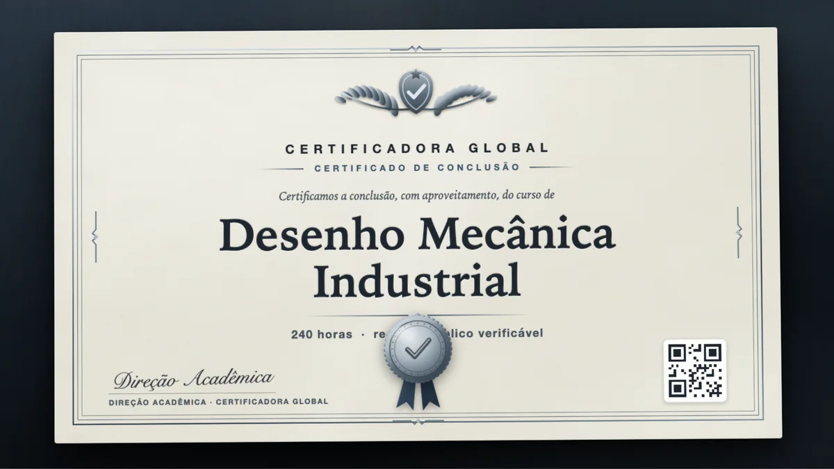 Capa do curso Desenho Mecânica Industrial