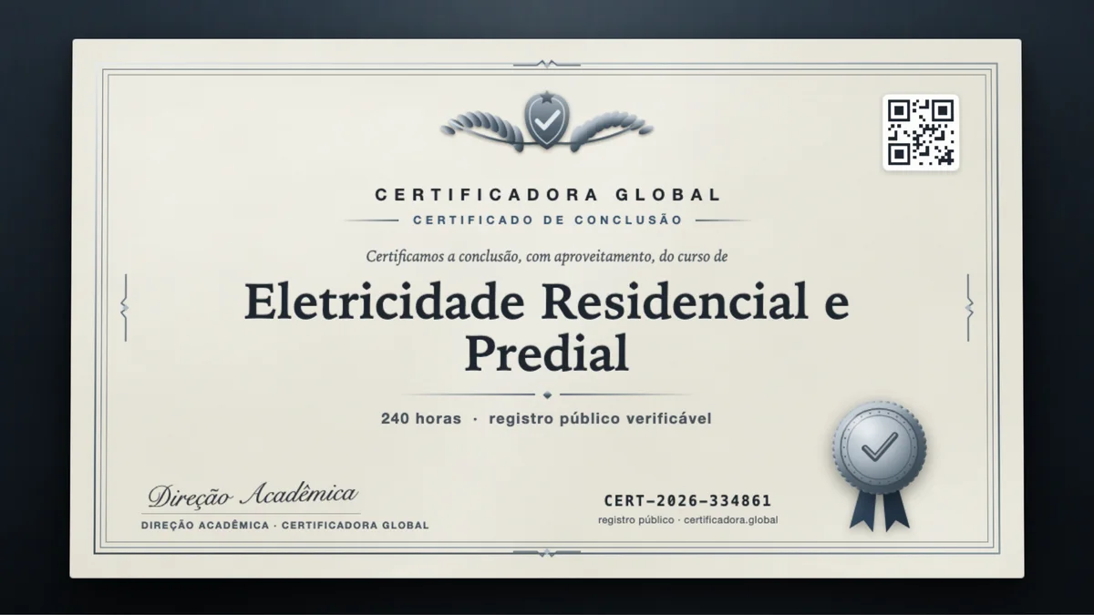Capa do curso Eletricidade Residencial e Predial
