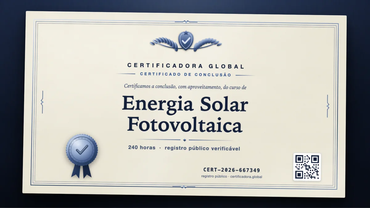 Capa do curso Energia Solar Fotovoltaica