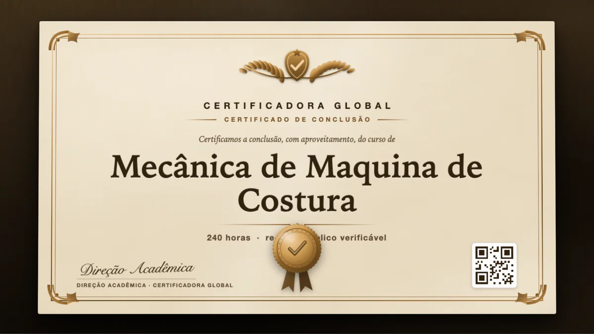 Capa do curso Mecânica de Maquina de Costura