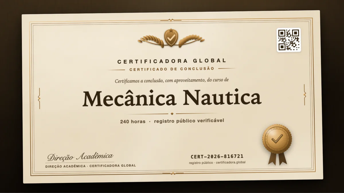Capa do curso Mecânica Nautica