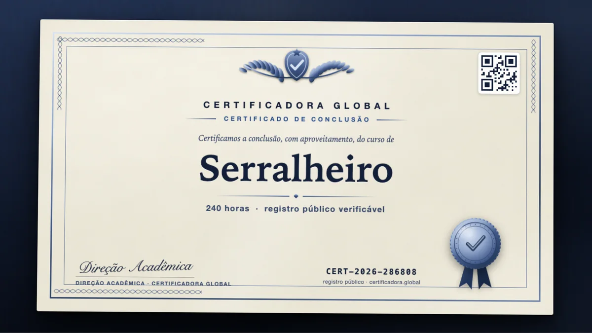 Capa do curso Serralheiro
