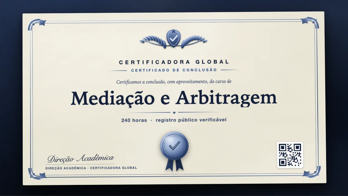 Capa do curso Mediação e Arbitragem
