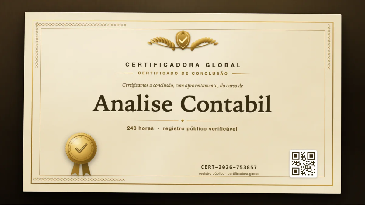 Capa do curso Analise Contabil