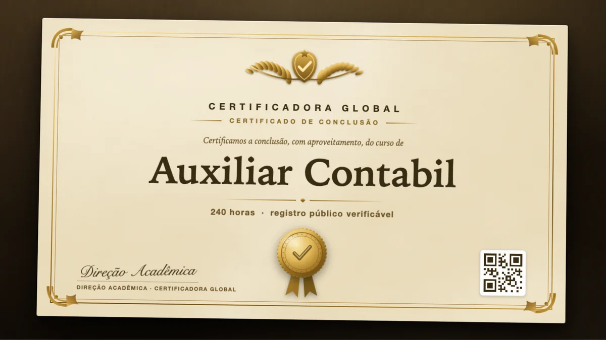 Capa do curso Auxiliar Contabil