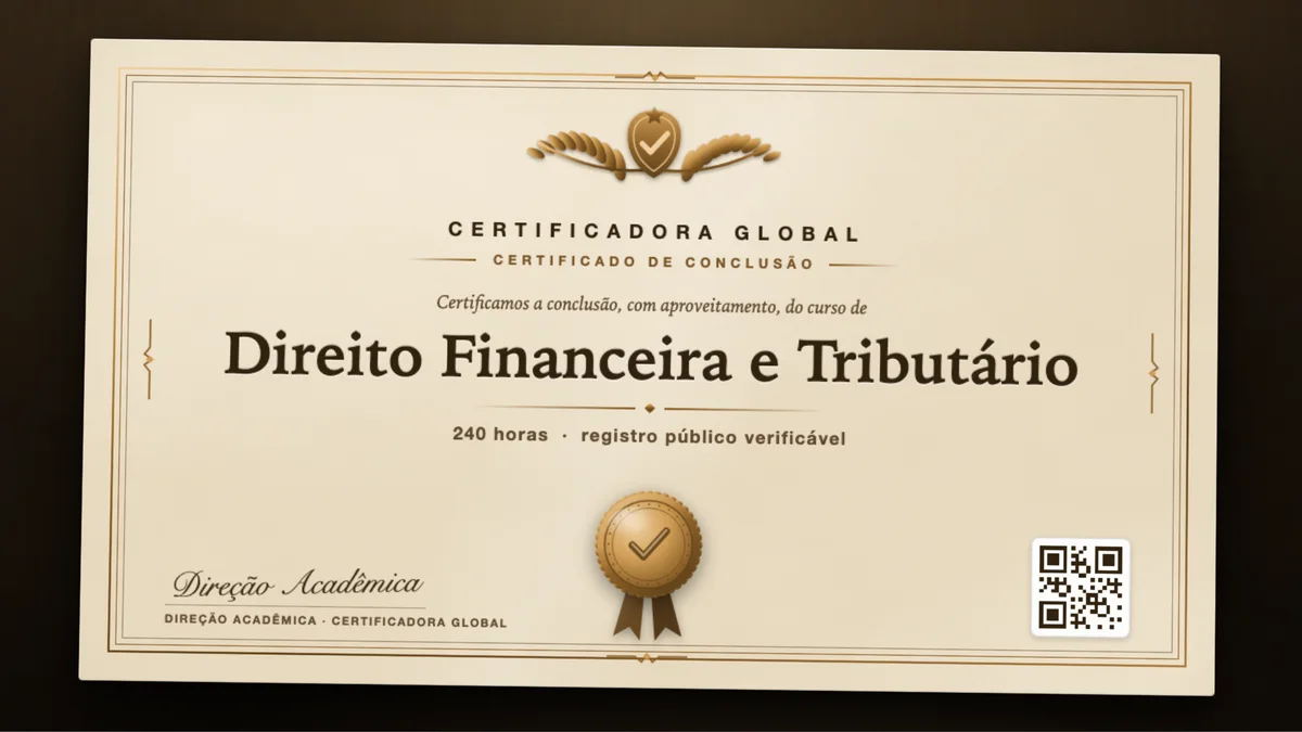 Capa do curso Direito Financeira e Tributário