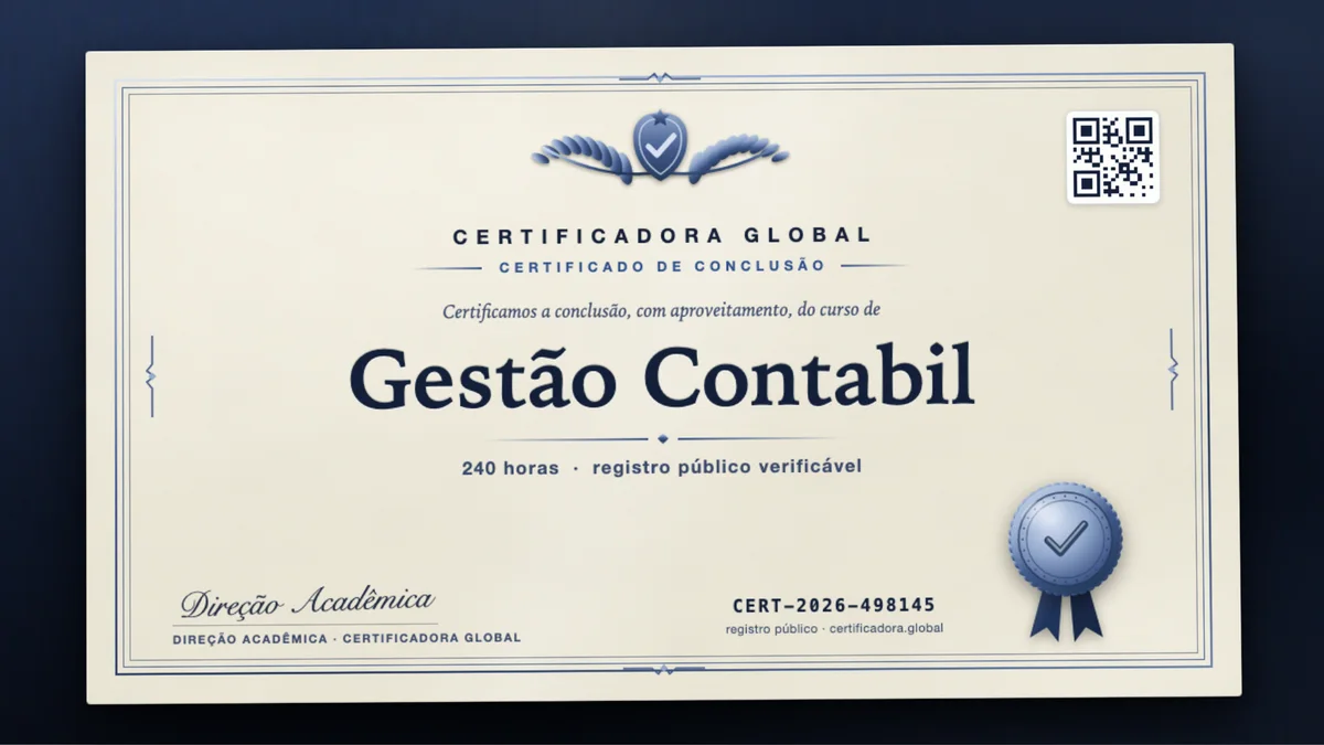 Capa do curso Gestão Contabil