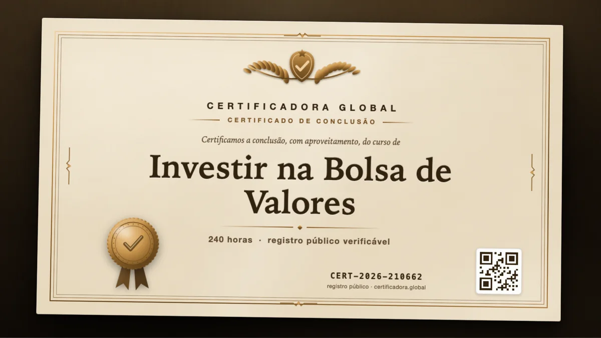 Capa do curso Investir na Bolsa de Valores
