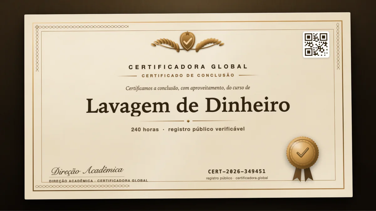 Capa do curso Lavagem de Dinheiro