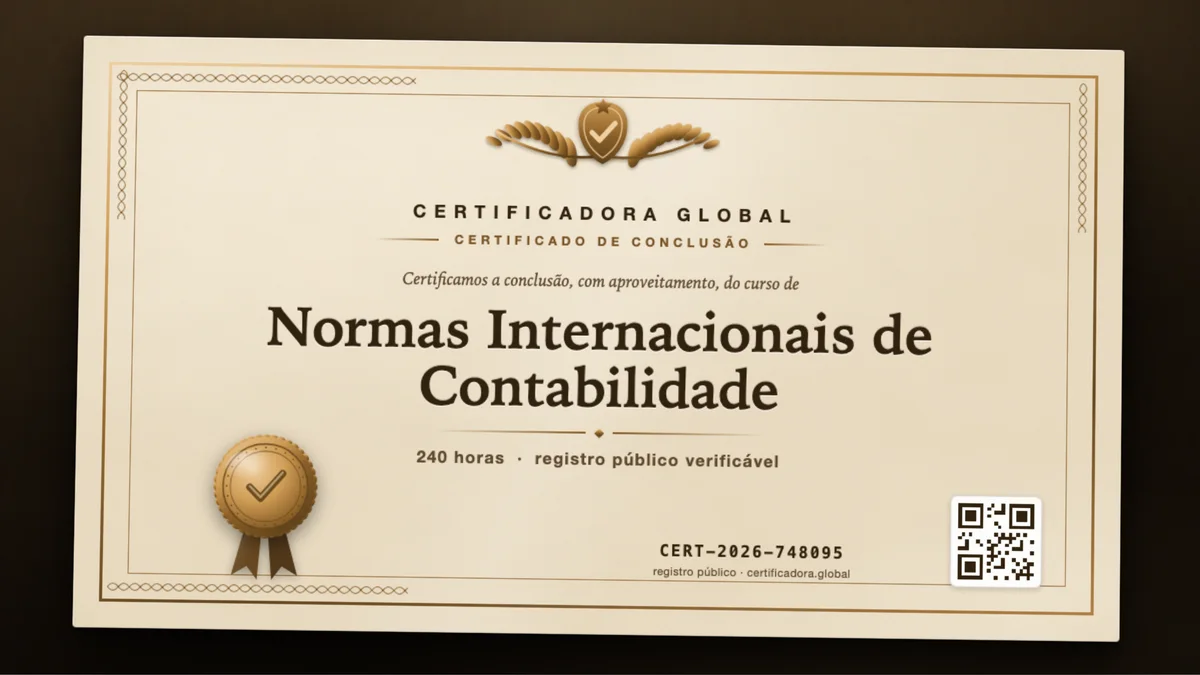 Capa do curso Normas Internacionais de Contabilidade