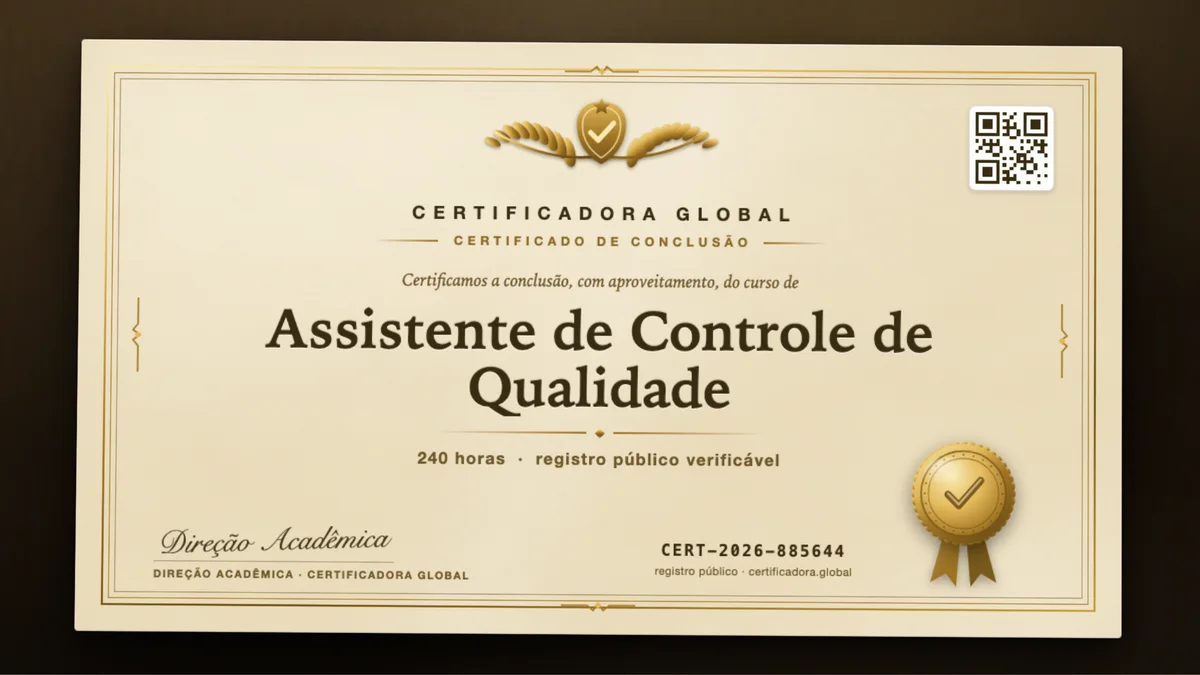 Capa do curso Assistente de Controle de Qualidade