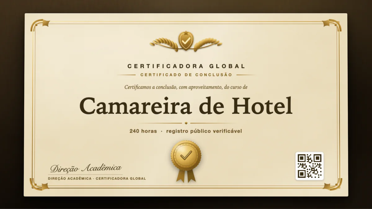 Capa do curso Camareira de Hotel