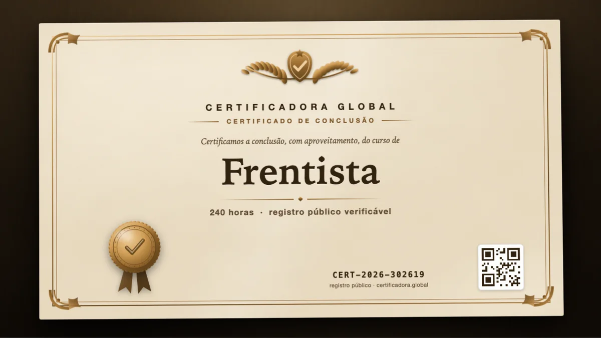 Capa do curso Frentista