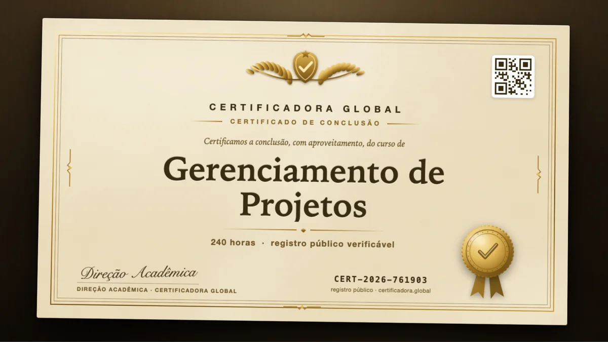 Capa do curso Gerenciamento de Projetos