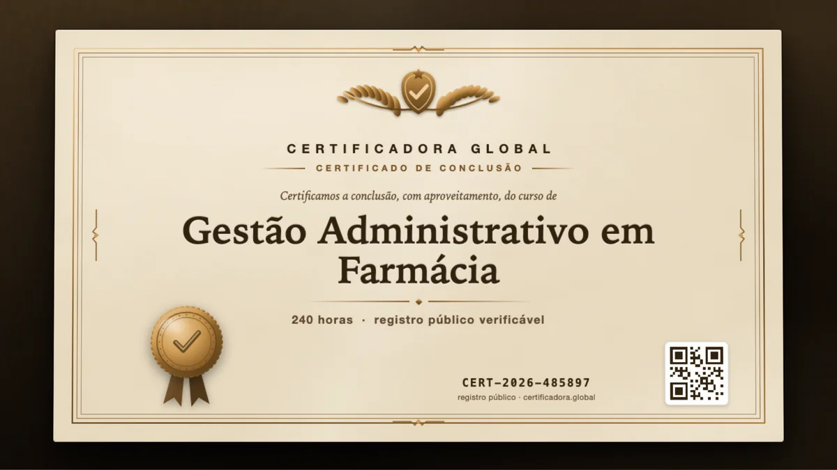 Capa do curso Gestão Administrativo em Farmácia