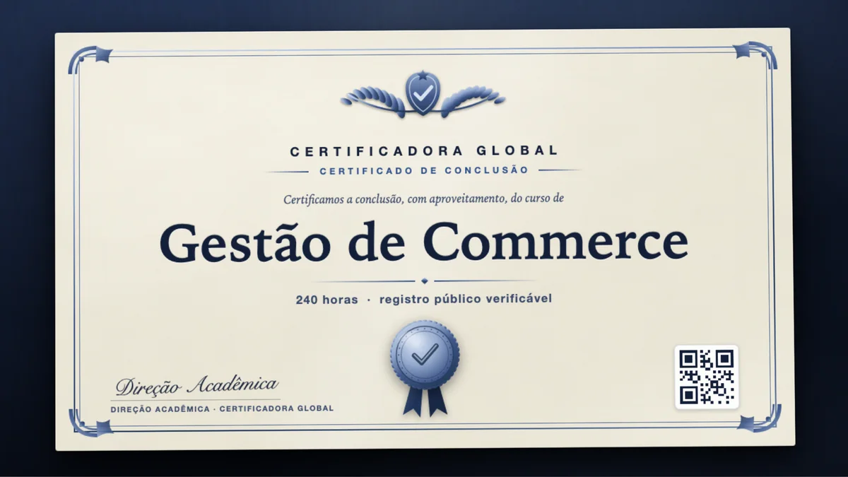 Capa do curso Gestão de Commerce