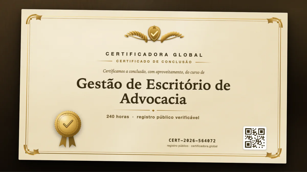 Capa do curso Gestão de Escritório de Advocacia