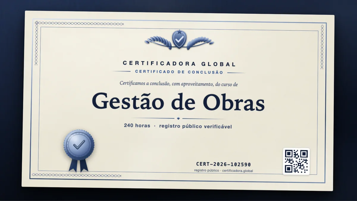 Capa do curso Gestão de Obras