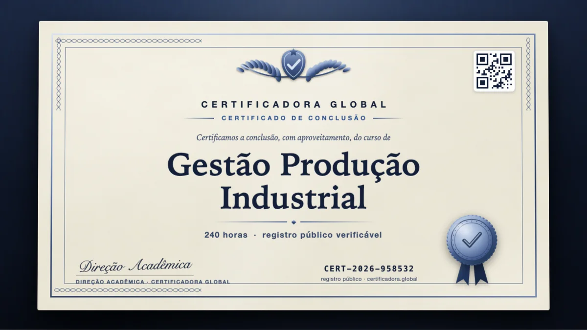 Capa do curso Gestão Produção Industrial