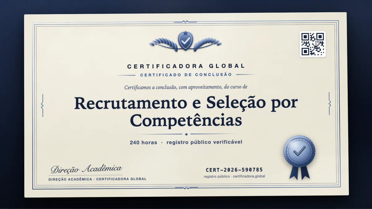 Capa do curso Recrutamento e Seleção por Competências
