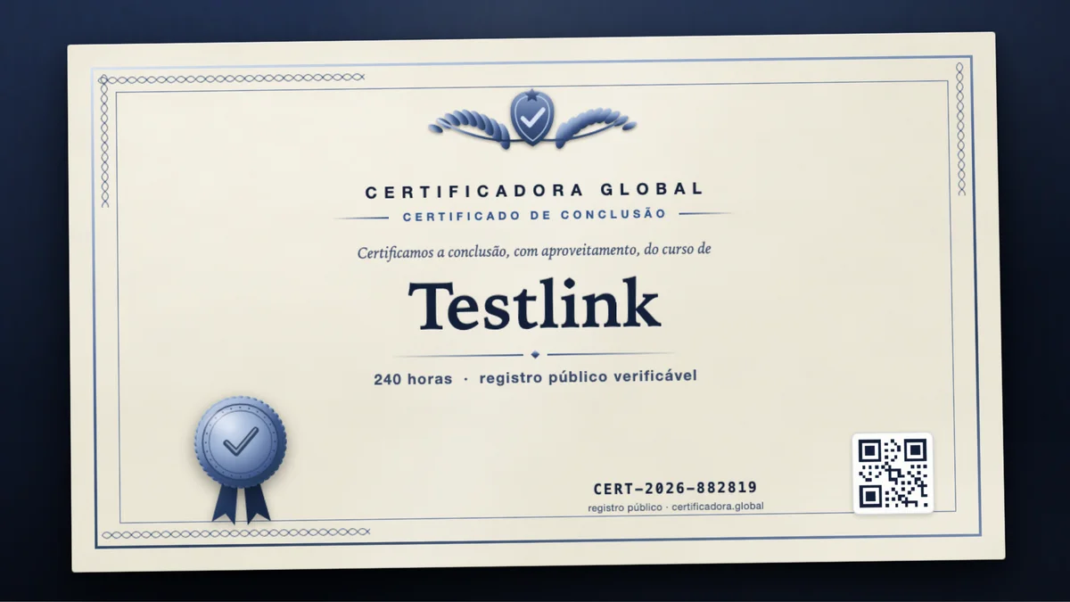 Capa do curso Testlink