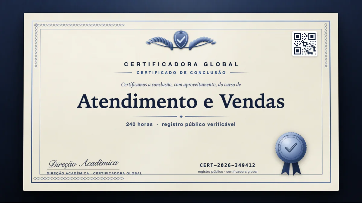 Capa do curso Atendimento e Vendas