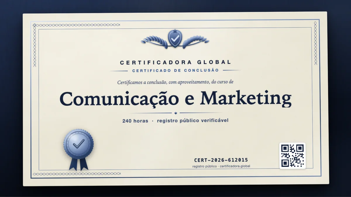 Capa do curso Comunicação e Marketing
