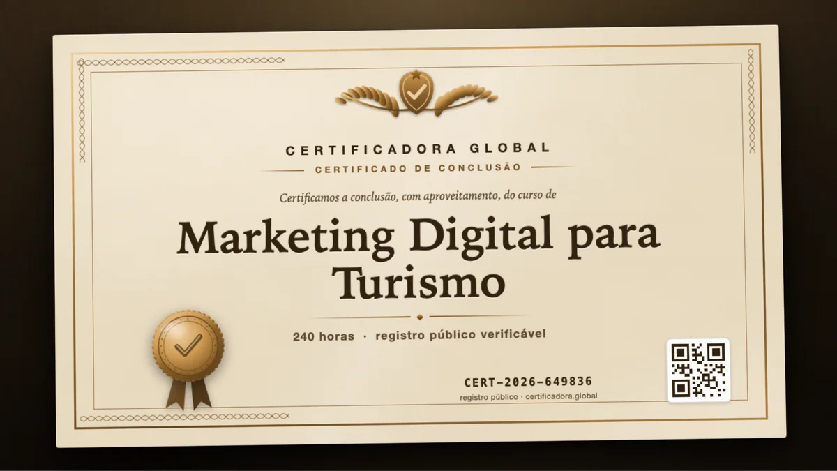 Capa do curso Marketing Digital para Turismo