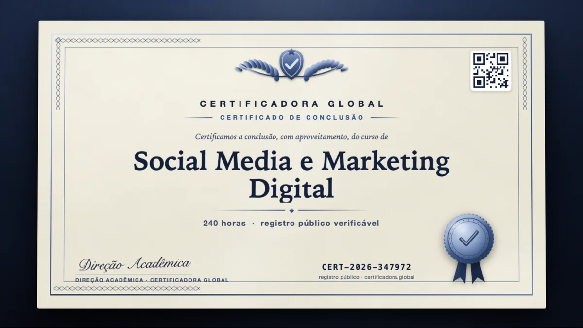 Capa do curso Social Media e Marketing Digital