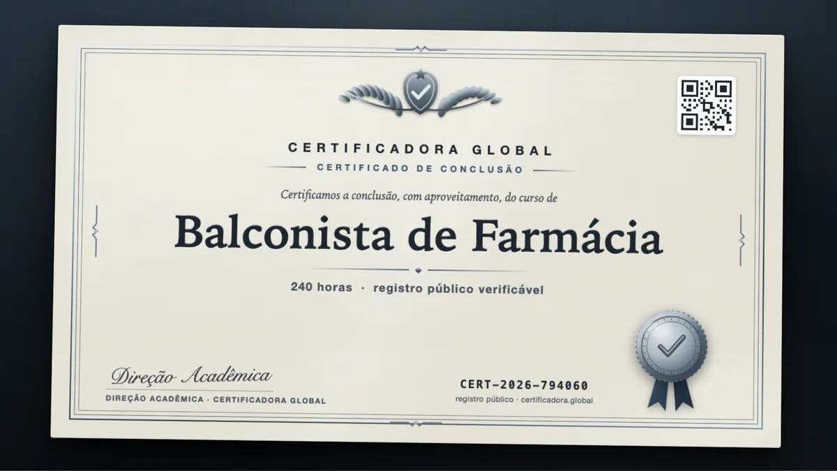 Capa do curso Balconista de Farmácia