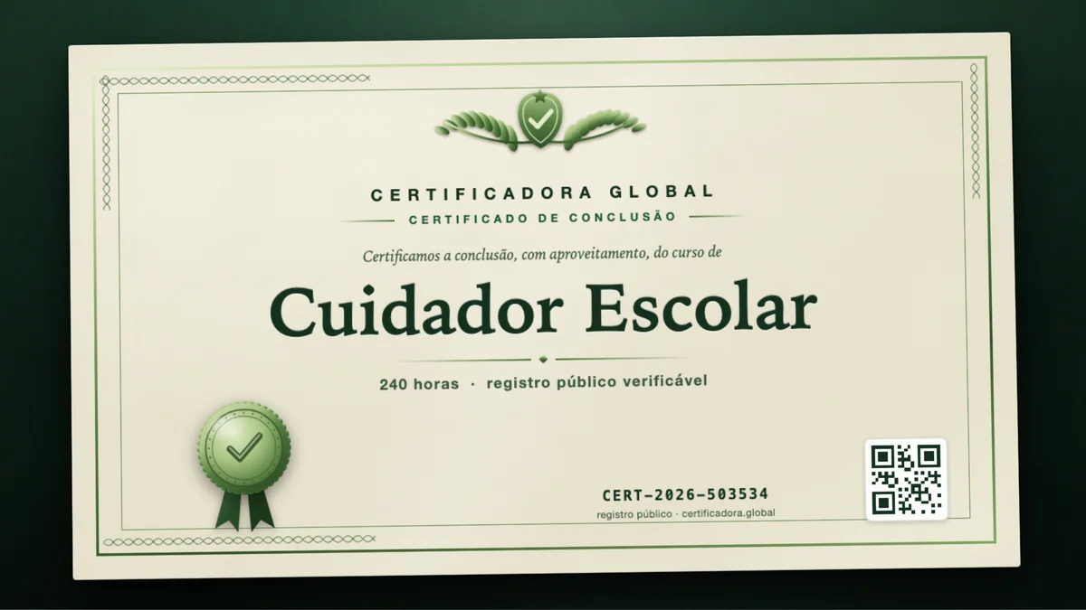 Capa do curso Cuidador Escolar