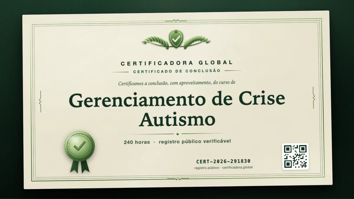 Capa do curso Gerenciamento de Crise Autismo